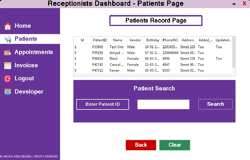 Patient record management interface overview
