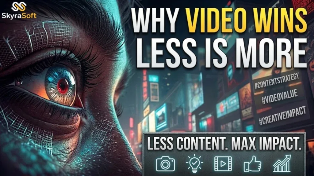 Eye with digital marketing text