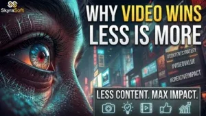 Eye with digital marketing text